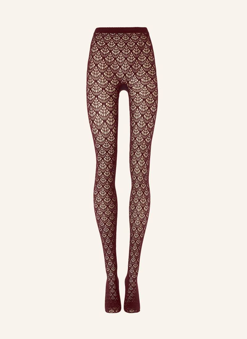 Wolford Strumpfhose Mermaid Net Tights rot von Wolford