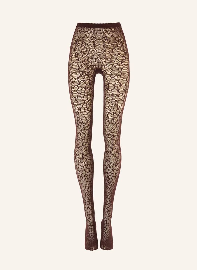 Wolford Strumpfhose Reptile Net Tights braun von Wolford