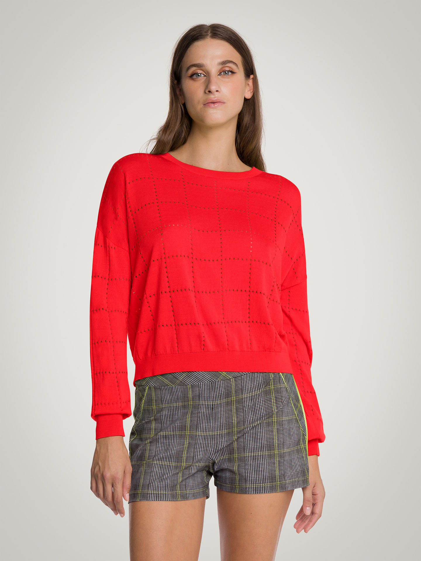 Wolford - Summer Knit Top Long Sleeves, Frau, cherry, Größe: L von Wolford