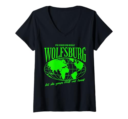 Damen Wolfsburg Heimat Fußball Stolz T-Shirt mit V-Ausschnitt Damen Wolfsburg Heimat Fußball Stolz T-Shirt mit V-Ausschnitt von Wolfsburger Fan Tradition Fans Geschenkidee