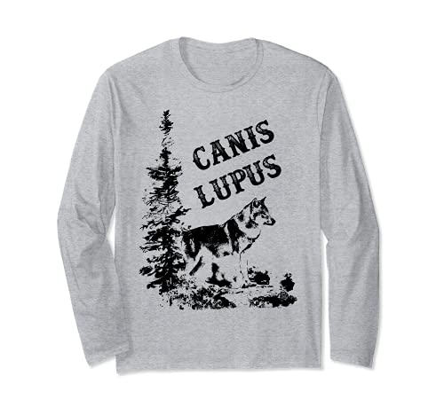 Wolf Wildnis Natur Cooles Wölfe Damen Herren Kinder Tier Langarmshirt von Wolfsliebhaber Wolfsschützer Geschenke Geschenk