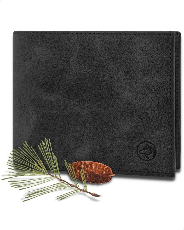 Wolfstrøm Geldbörse Herren Leder 'Nørge' – Tri-Fold Herren-Portemonnaie RFID-Blocker (NØRGE STANDARD: B-11 x T-1,9 x H-8,8 cm - Platz für 6 Karten & Scheine bis 100 €, Design in Germany, Made in Europe, Handmade / Handgefertigt), Vollnarbenleder, Handarbeit von Wolfstrøm