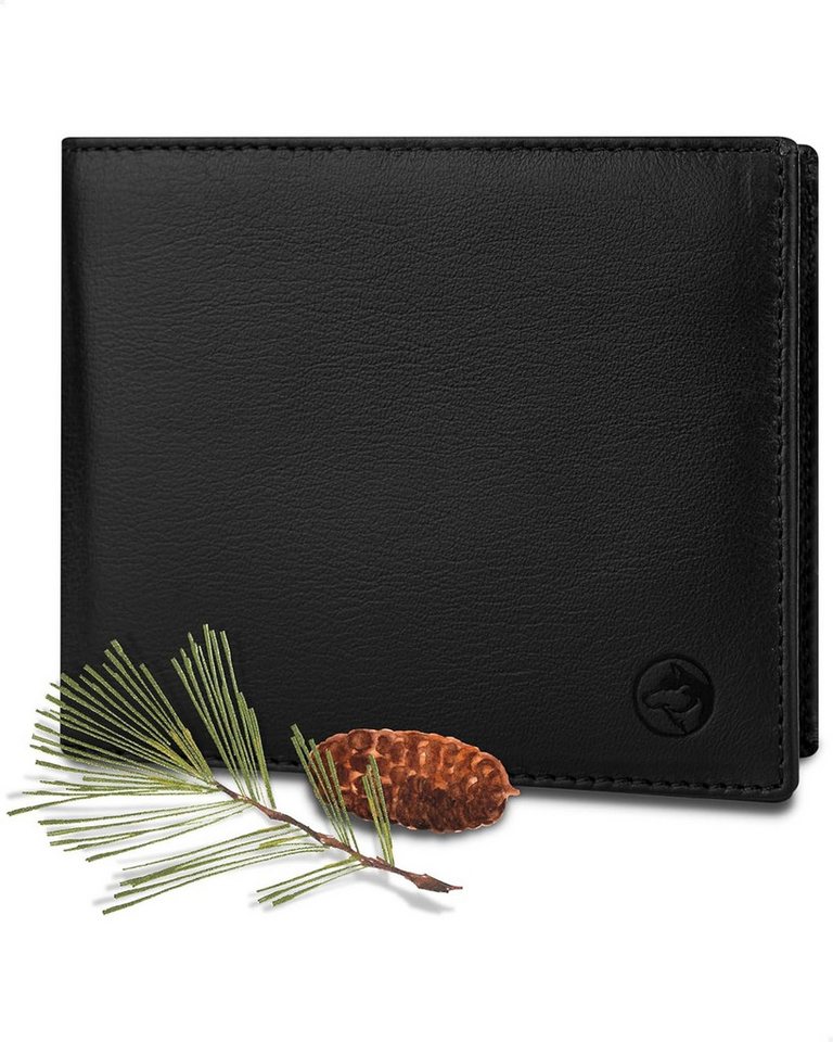 Wolfstrøm Geldbörse Herren Leder 'Nørge' – Tri-Fold Herren-Portemonnaie RFID-Blocker (NØRGE STANDARD: B-11 x T-1,9 x H-8,8 cm - Platz für 6 Karten & Scheine bis 100 €, Design in Germany, Made in Europe, Handmade / Handgefertigt), Vollnarbenleder, Handarbeit von Wolfstrøm