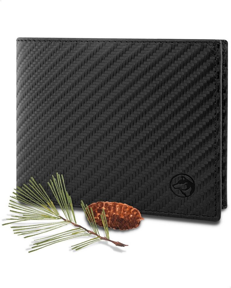 Wolfstrøm Geldbörse Herren Leder 'Nørge' – Tri-Fold Herren-Portemonnaie RFID-Blocker (NØRGE STANDARD: B-11 x T-1,9 x H-8,8 cm - Platz für 6 Karten & Scheine bis 100 €, Design in Germany, Made in Europe, Handmade / Handgefertigt), Vollnarbenleder, Handarbeit von Wolfstrøm