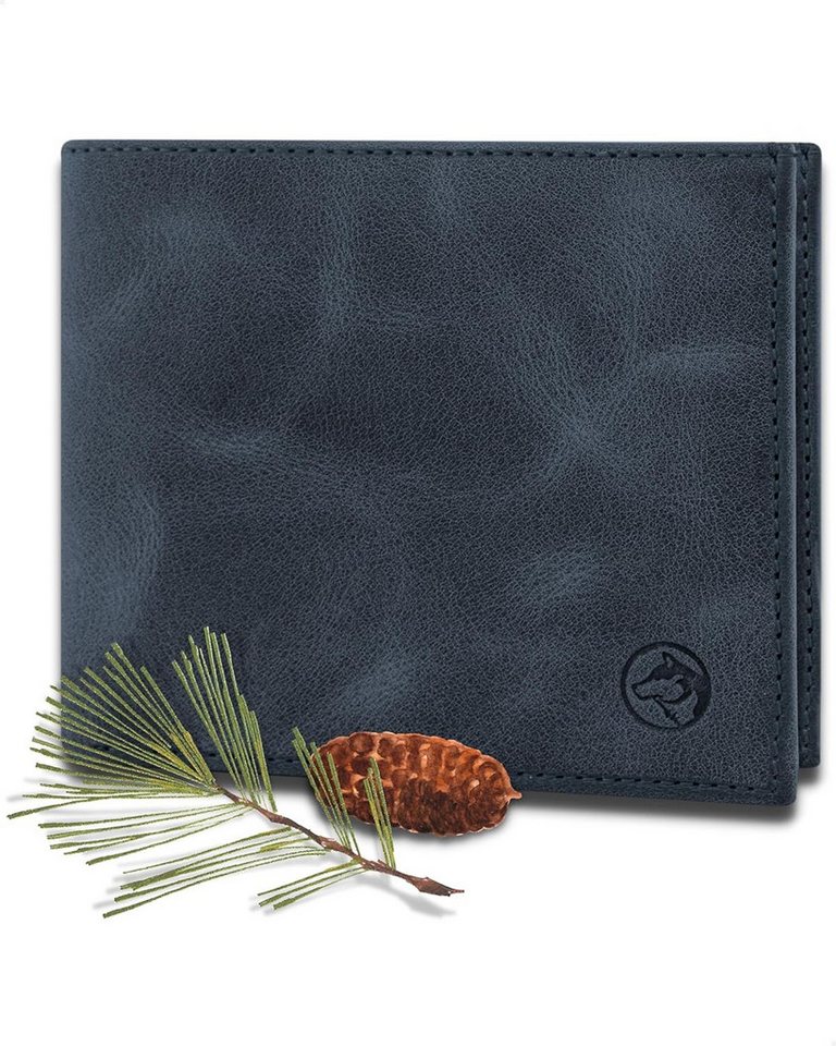Wolfstrøm Geldbörse Herren Leder 'Nørge' – Tri-Fold Herren-Portemonnaie RFID-Blocker (NØRGE STANDARD: B-11 x T-1,9 x H-8,8 cm - Platz für 6 Karten & Scheine bis 100 €, Design in Germany, Made in Europe, Handmade / Handgefertigt), Vollnarbenleder, Handarbeit von Wolfstrøm