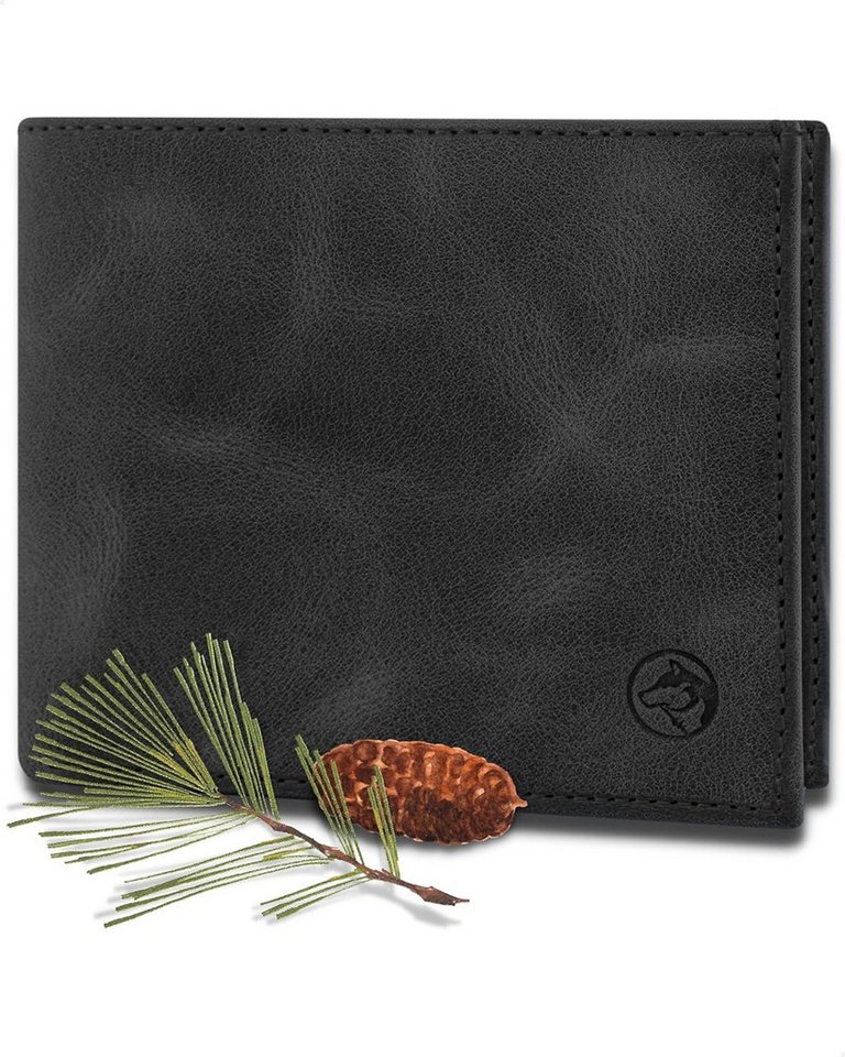 Wolfstrøm Geldbörse Herren Leder 'Nørge' – Tri-Fold Herren-Portemonnaie RFID-Blocker (NØRGE XL: B-11,8 x T-2,1 x H-9,5 cm - Platz für 8 Karten & Scheine bis 200 €, Design in Germany, Made in Europe, Handmade / Handgefertigt), Vollnarbenleder, Handarbeit von Wolfstrøm