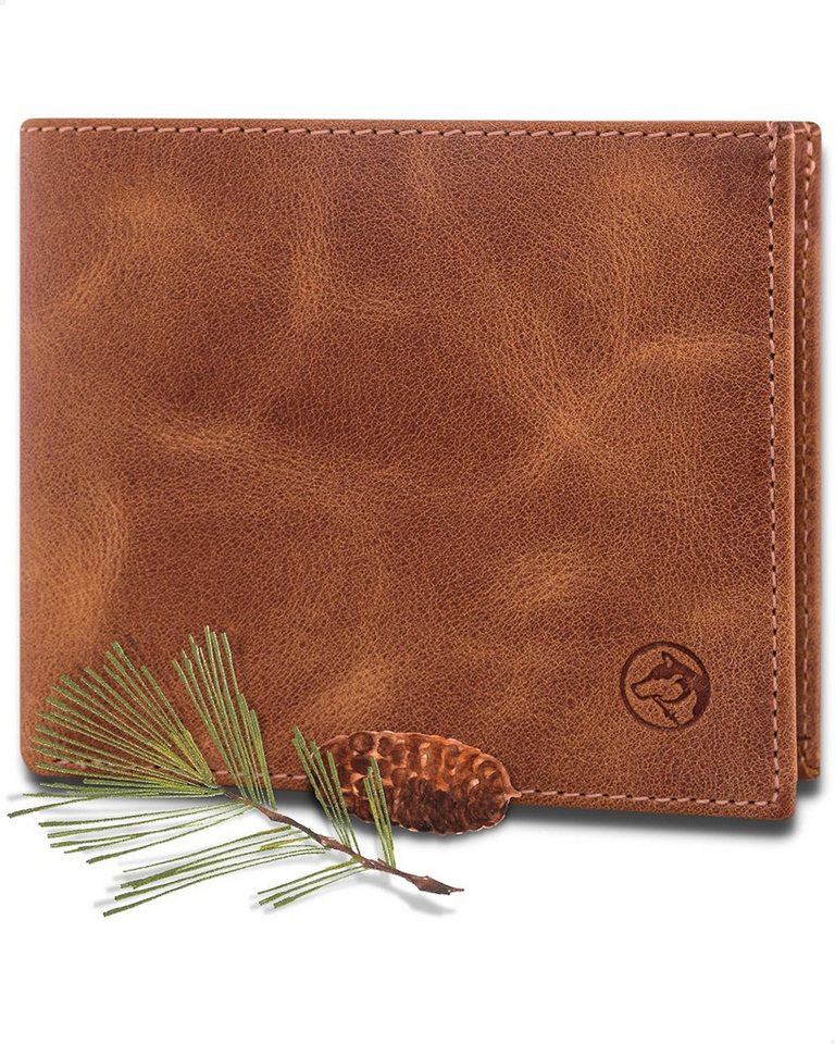 Wolfstrøm Geldbörse Herren Leder 'Nørge' – Tri-Fold Herren-Portemonnaie RFID-Blocker (NØRGE XL: B-11,8 x T-2,1 x H-9,5 cm - Platz für 8 Karten & Scheine bis 200 €, Design in Germany, Made in Europe, Handmade / Handgefertigt), Vollnarbenleder, Handarbeit von Wolfstrøm