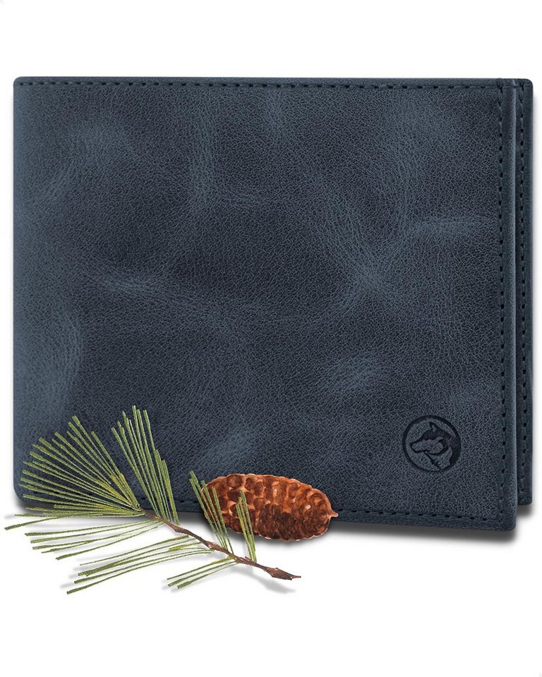 Wolfstrøm Geldbörse Herren Leder 'Nørge' – Tri-Fold Herren-Portemonnaie RFID-Blocker (NØRGE XL: B-11,8 x T-2,1 x H-9,5 cm - Platz für 8 Karten & Scheine bis 200 €, Design in Germany, Made in Europe, Handmade / Handgefertigt), Vollnarbenleder, Handarbeit von Wolfstrøm