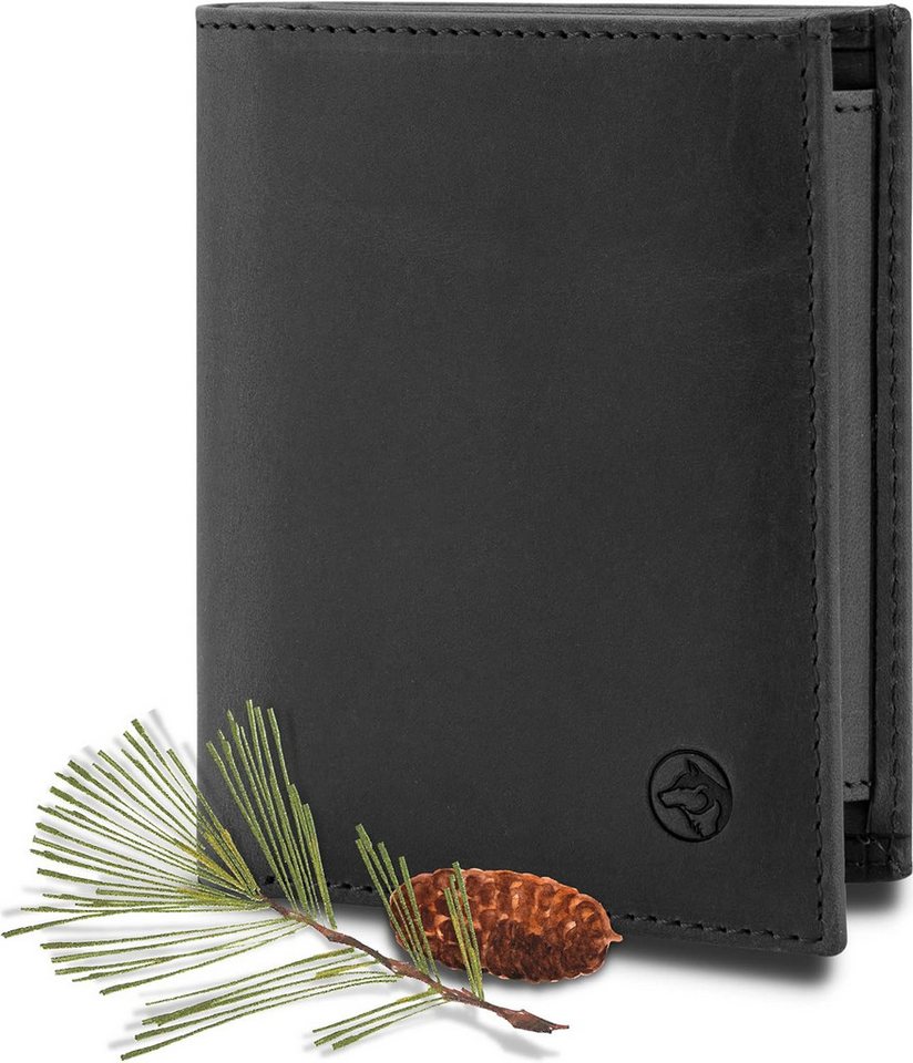 Wolfstrøm Geldbörse 'Svåla Classic' - Mini Portemonnaie Leder, Slim-Wallet mit NFC Schutz (Geschenkbox, Made in Europe), Vollnarbenleder, Made in Europe, Bis zu 11 Karten, Pull-Up Fach von Wolfstrøm