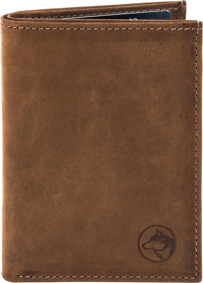 Wolfstrøm Geldbörse 'Sveylå' – Hochformat Wallet mit Münzfach & RFID-Blocker – Leder (Made in Europe, Design in Germany), Mini Wallet von Wolfstrøm