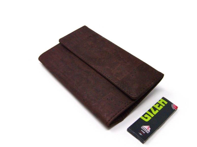 Wolfstrøm Tabakbeutel Kork-Leder Tabaktasche 'Taruk' - VEGANe Drehertasche mit Gizeh Papers (Design in Germany, Inkl. Gizeh Papers), Kork-Leder - VEGAN von Wolfstrøm
