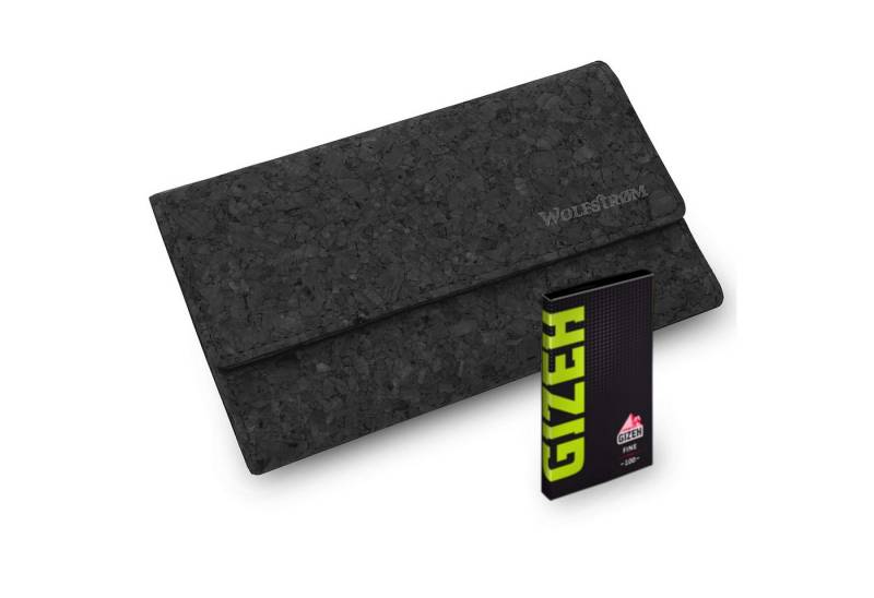 Wolfstrøm Tabakbeutel Kork-Leder Tabaktasche 'Taruk' - VEGANe Drehertasche mit Gizeh Papers (Design in Germany, Inkl. Gizeh Papers), Kork-Leder - VEGAN von Wolfstrøm