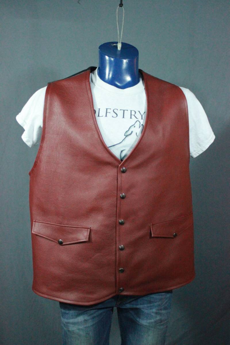 Burgund Lederweste Western-stil von WolfstrykerLeather