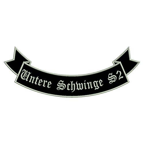 Aufnäher untere Schwinge S2 mit Wunschtext (12 x 4.5cm) von Wolfszeit