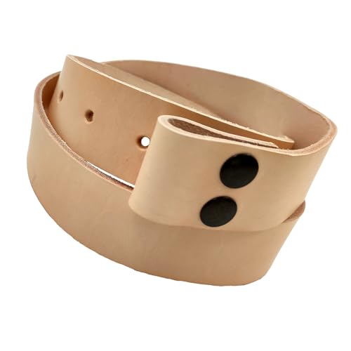 Wolfszeit Wechselgürtel aus Vollleder mit Druckknöpfen (WED) (110cm, helles Rindleder) von Wolfszeit