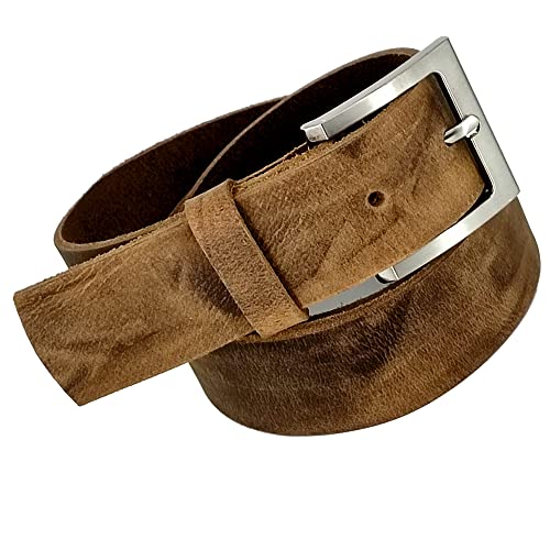 Wolfszeit Ledergürtel ALGRIM mit Schnalle aus Büffelleder (braun USED, 110) von Wolfszeit