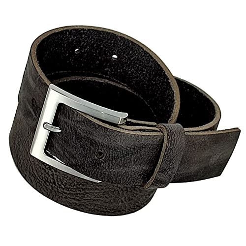 Wolfszeit Ledergürtel ALGRIM mit Schnalle aus Büffelleder (grau USED, 105) von Wolfszeit