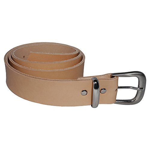 Wolfszeit Ledergürtel SBN aus hellem Rindleder mit glänzender Schnalle (120cm) von Wolfszeit