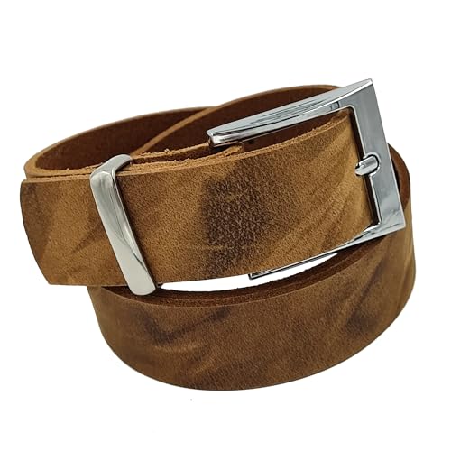 Wolfszeit Nickelfreier Ledergürtel DVALINN aus Büffelleder (SBW-30) - für Damen und Herren - ca 3,2cm breit (105cm) von Wolfszeit