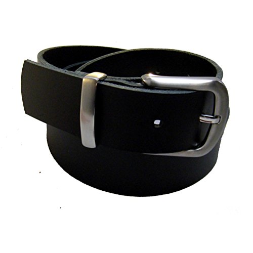 Wolfszeit Nickelfreier Herrengürtel aus echtem, schwarzem Rindleder (SBW) (135) von Wolfszeit