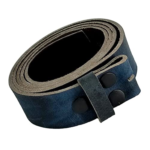 Wolfszeit Wechselgürtel BORGIN für Buckels und Schnalle aus Büffelleder (blau USED, 115) von Wolfszeit