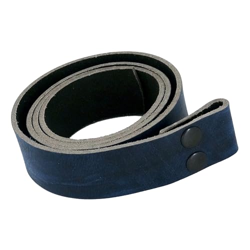 Wolfszeit Wechselgürtel DAINN aus Büffelleder mit Druckknöpfen (blau used, 120) von Wolfszeit