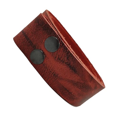 Wolfszeit Wechselgürtel DAINN aus Büffelleder mit Druckknöpfen (rot used, 100) von Wolfszeit