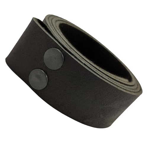 Wolfszeit Wechselgürtel aus Vollleder mit Druckknöpfen (WED) (70, schwarzes Büffelleder used) von Wolfszeit