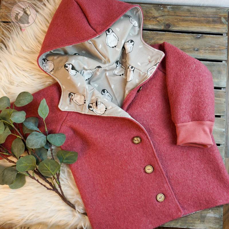 Walkjacke| Gefüttert | Jacke Baby |Jacke Kinder| |Winterjacke Reisverschluss Bündchen Umschlag Kapuze Knopfleiste von WolfundNadel