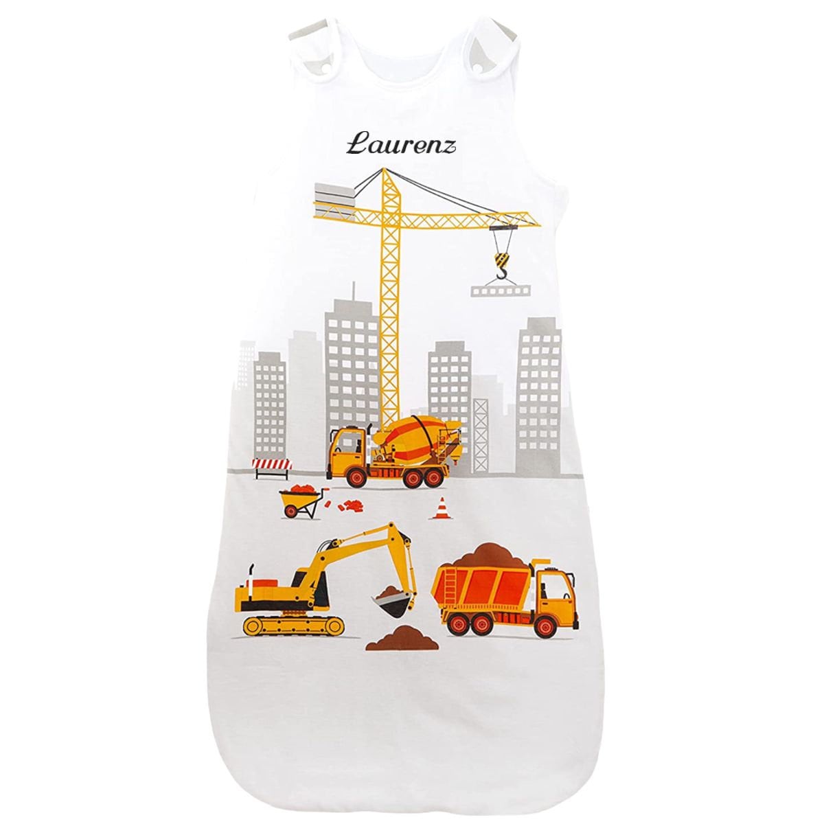 Baby Schlafsack Mit Namen Bestickt Motiv Baustelle - Personalisiertes Geschenk Zum Geburtstag, Zur Geburt, Als Taufgeschenk Baby Schlafsack Mit Namen Bestickt Motiv Baustelle - Personalisiertes Geschenk Zum Geburtstag, Zur Geburt, Als Taufgeschenk von Wolimbo