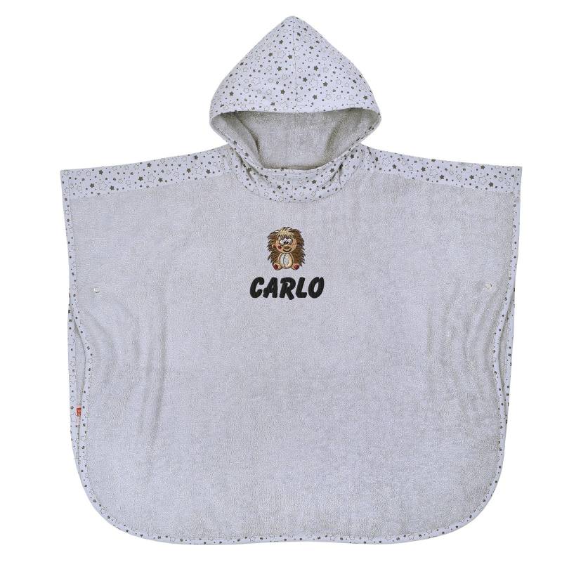 Kinder Badeponcho Mit Sterne Motiv Und Namen Bestickt - Personalisiert Deinen Wunschangaben Poncho Geschenk Zum Geburtstag von Wolimbo