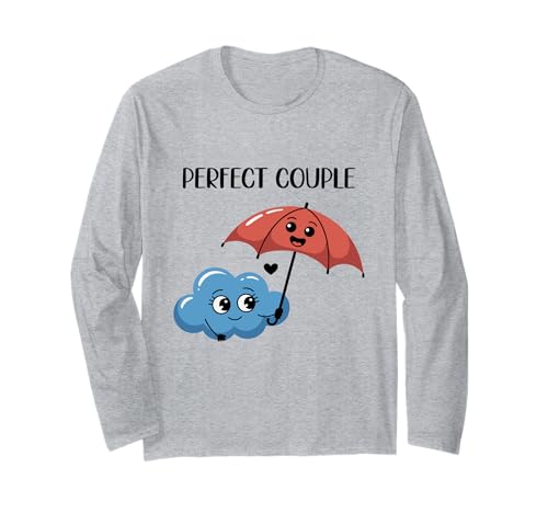 Lächelnde Wolke Und Regenschirm Freunde Glücklich Langarmshirt von Wolke Und Regenschirm Niedlich Glücklich Designs