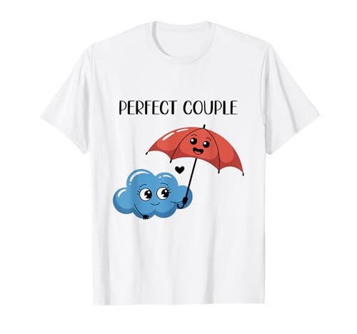 Lächelnde Wolke Und Regenschirm Freunde Glücklich T-Shirt von Wolke Und Regenschirm Niedlich Glücklich Designs