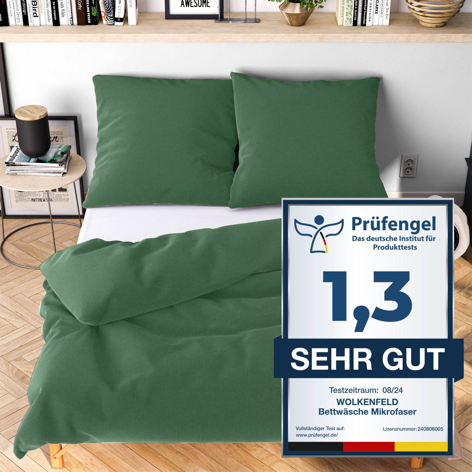 Wolkenfeld Bettwäsche "Allergiker Bettwäsche, unfassbar weich" 2 Stk. tlg. 135x200 cm, 155x220 & Übergrößen I inkl. Kissenbezüge 80x80 I Uni von Wolkenfeld