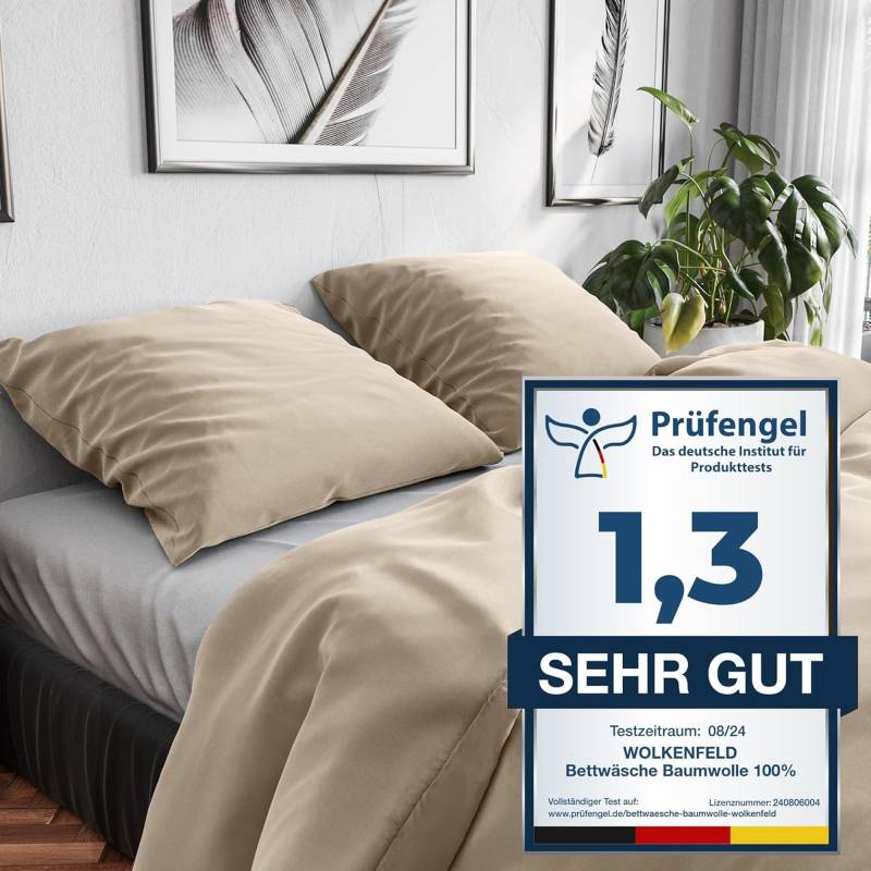 Wolkenfeld Bettwäsche "Renforcé Bettwäsche Baumwolle - Natürlich weiches Schlafgefühl" 3 tlg. tlg. von Wolkenfeld