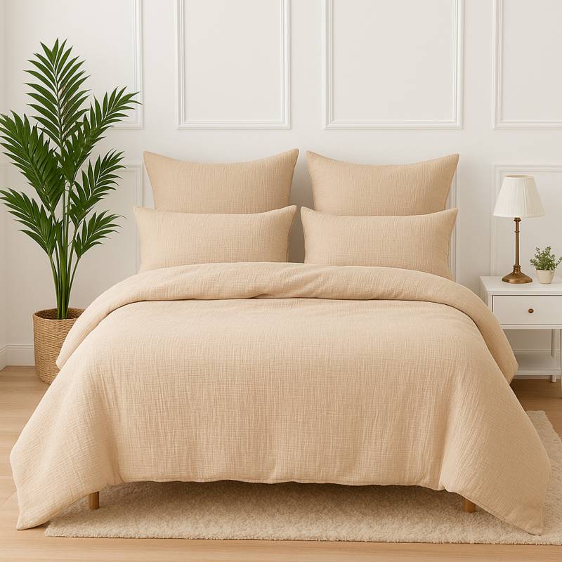 Wolkenfeld Bettwäsche "Wolkenfeld Premium Musselin mit Reißverschluss" 3 tlg. tlg. von Wolkenfeld