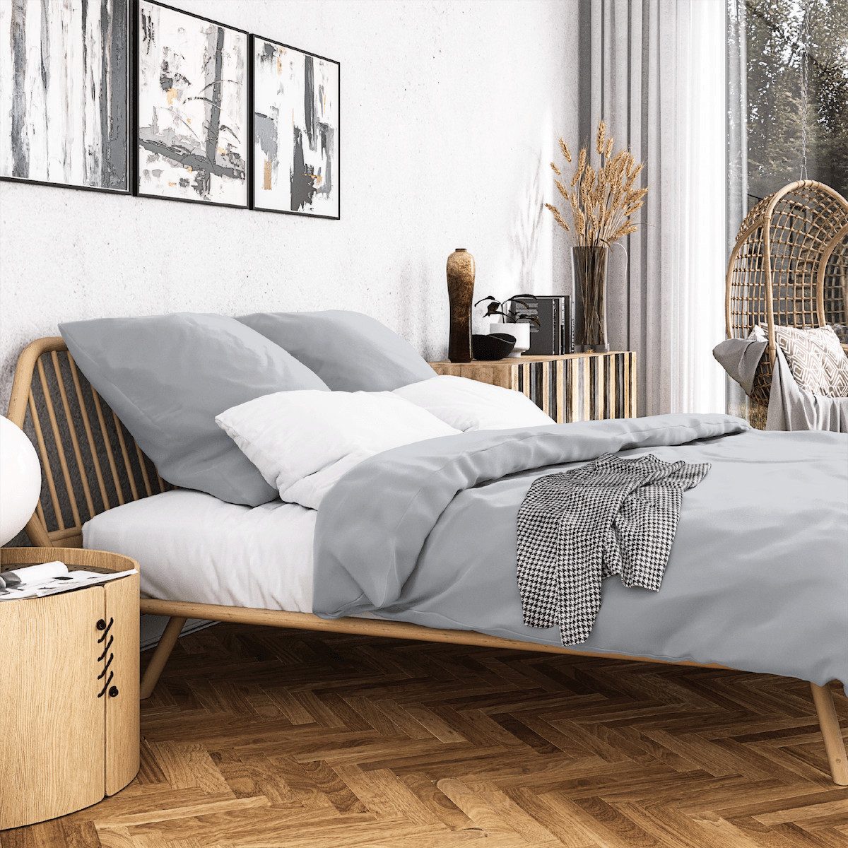 Wolkenfeld Bettwäsche "Wolkenfeld Sommer Bettwäsche Mako-Satin Baumwolle" 2 Stk. tlg. 135x200 cm, 155x220 & Übergrößen I inkl. Kissenbezüge 80x80 von Wolkenfeld