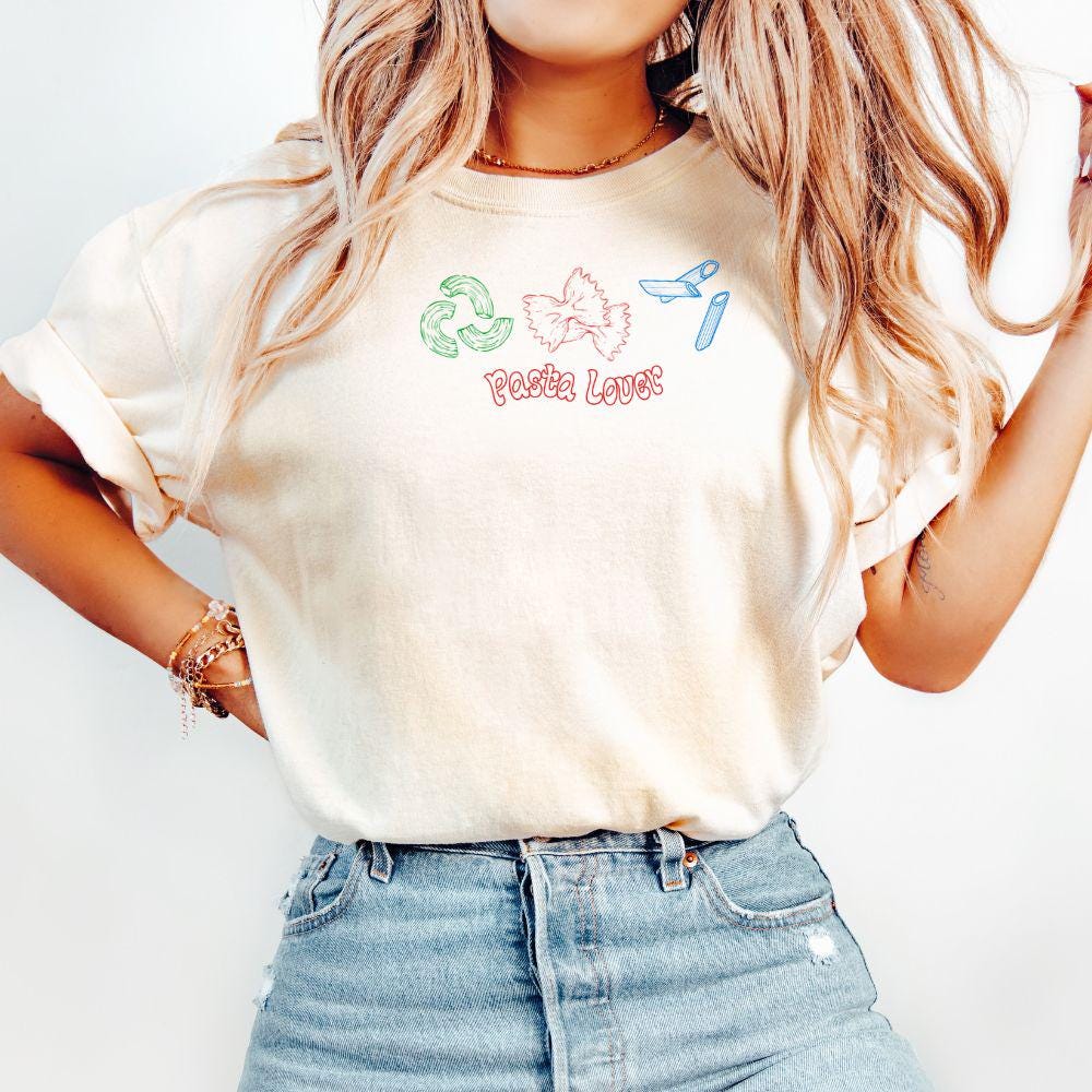 Pasta Shirt Italian Italia Eat Run Fasta Womens Al Dente Lover Print Italy Italien von WolkenlosShop