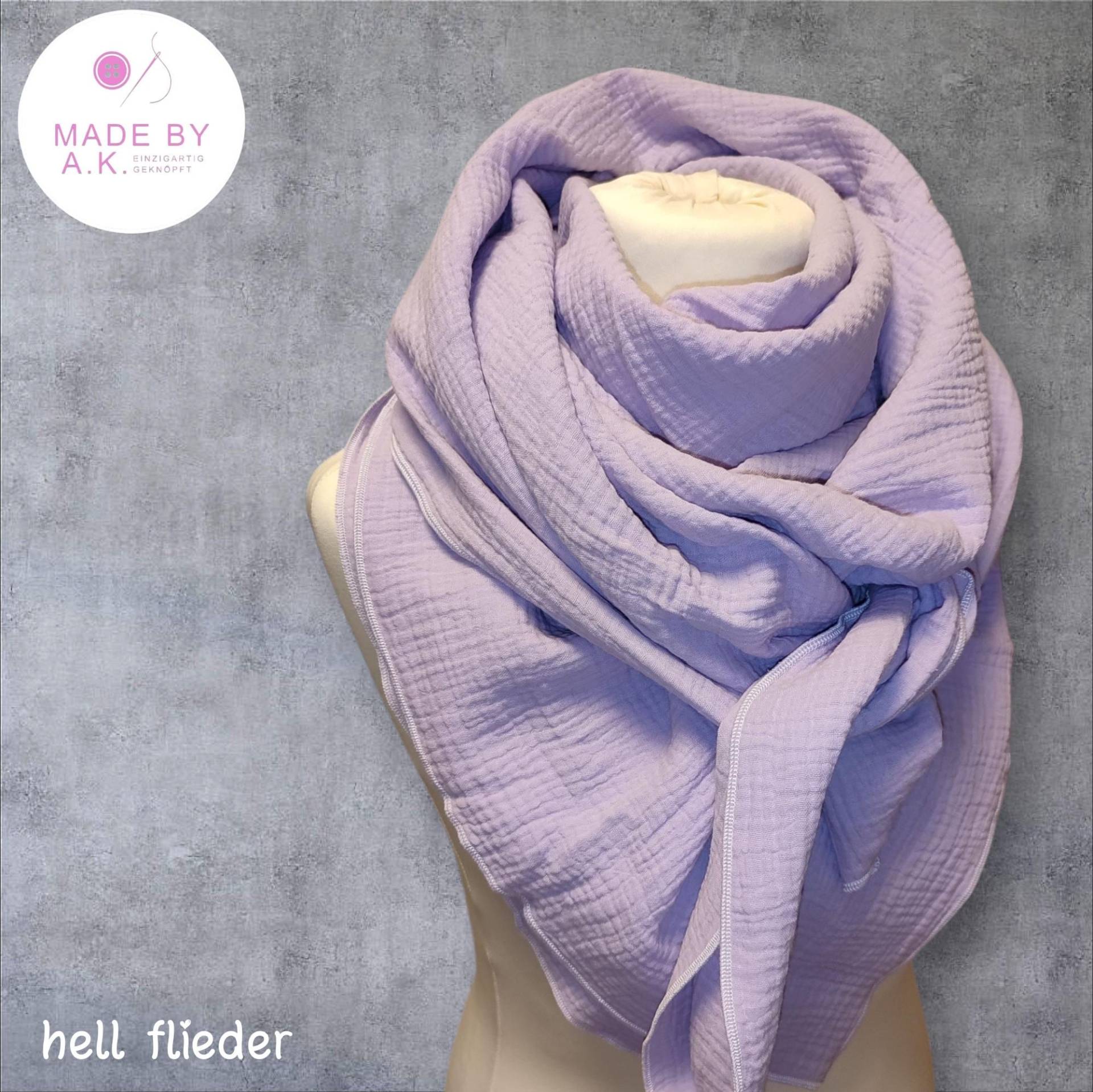 Musselintuch Xxl Damenhalstuch Halstuch Musselin Unifarben Quadratisch von WolkenlosbyAK