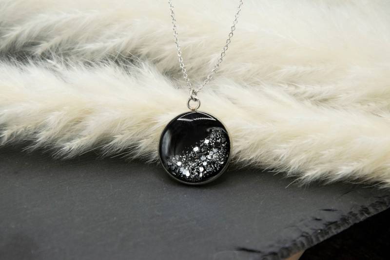 Kette Mit Glitzer, Glitzerkette, Halskette Glitzer von WolkenschlossZauber