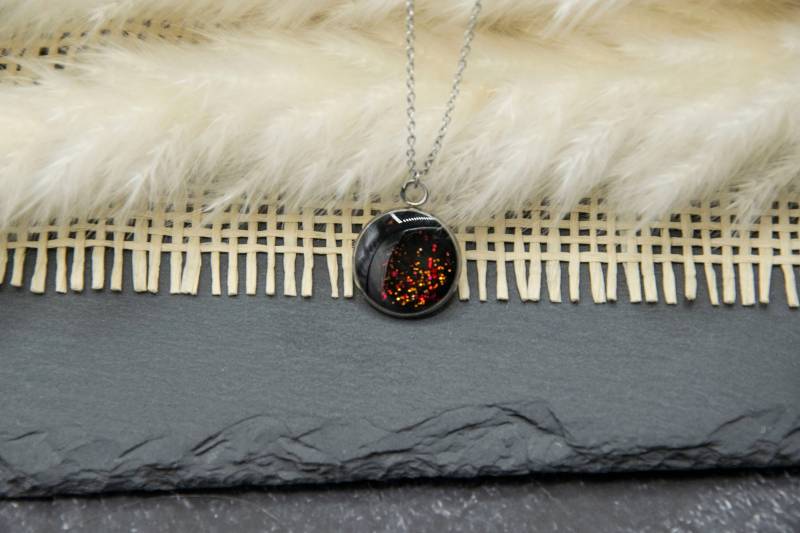 Kette Mit Glitzer , Halskette von WolkenschlossZauber