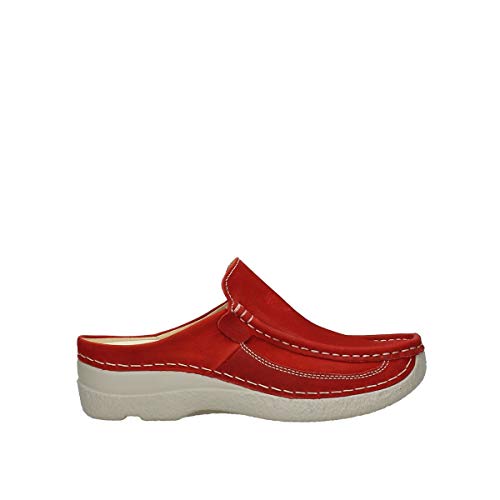 Wolky Comfort Clogs Roll Slide - 11570 rot Nubuck - 42 von Wolky