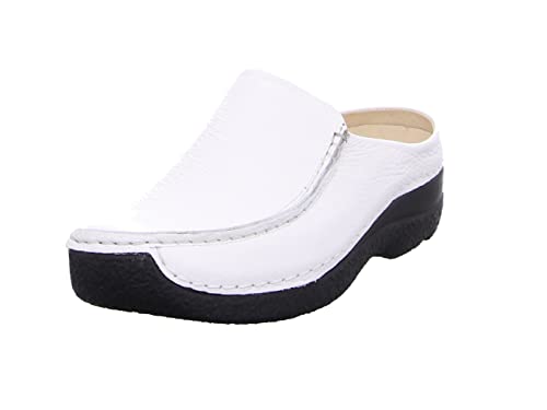 Wolky Comfort Extra Komfort Seamy Slide - 70100 gedruckt Leder Weiss - 42 von Wolky