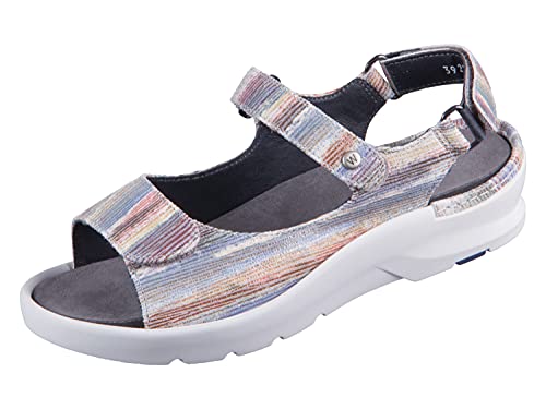 Wolky Comfort Sandalen Delft - 43910 Veloursleder Multi Weiss - 38 von Wolky