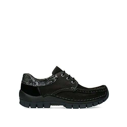 Wolky Comfort Schnürschuhe Fly - 19000 Nubukleder schwarz - 40 von Wolky