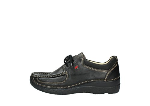 Wolky Comfort Schnürschuhe Roll Shoe - 30000 Leder schwarz - 36 von Wolky