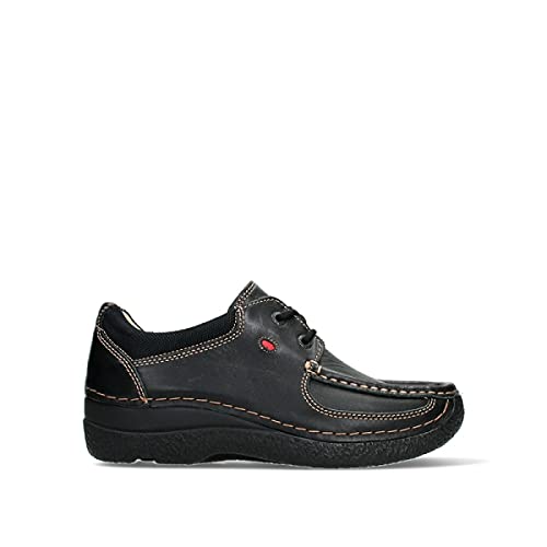 Wolky Comfort Schnürschuhe Roll Shoe - 30000 Leder schwarz - 40 von Wolky