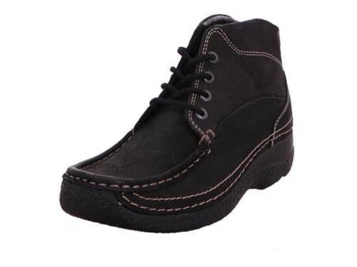 Wolky Comfort Schnürschuhe Roll Shoot - 90000 Nubukleder schwarz - 39 von Wolky