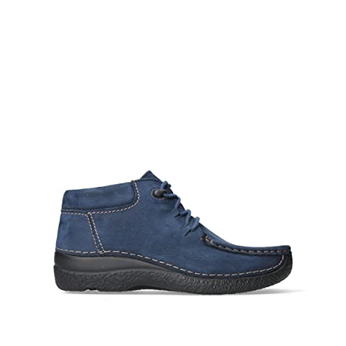 Wolky Comfort Schnürschuhe Seamy Moc - 11800 Nubukleder blau - 39 von Wolky