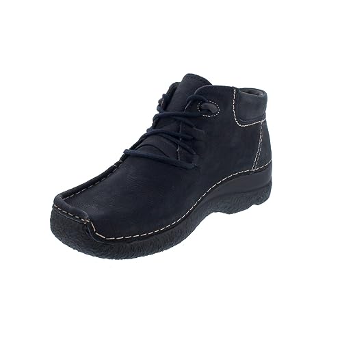 Wolky Comfort Schnürschuhe Seamy Moc - 11800 Nubukleder blau - 39 von Wolky